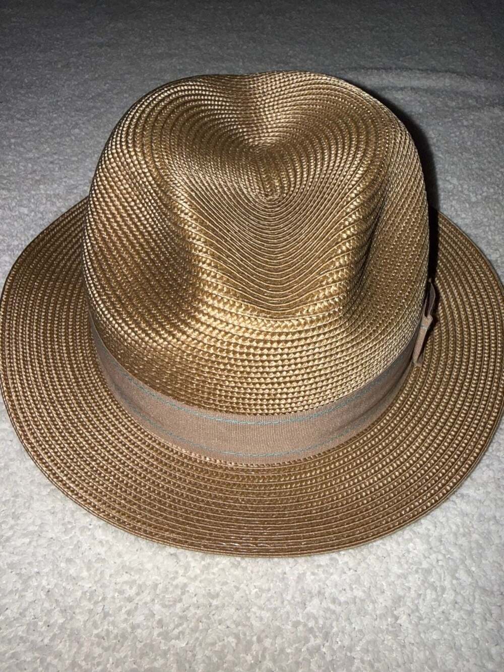 Stacy Adams Straw Fedora Hat Tan